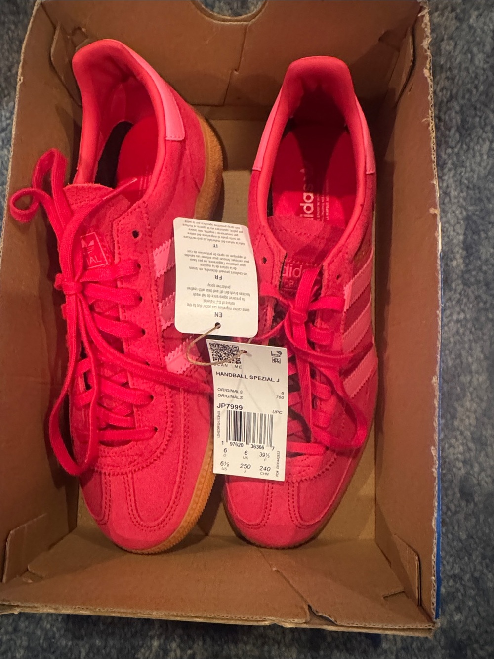 adidas Kids Handball Spezial Sneakers in Bright Pink with Gum Sole